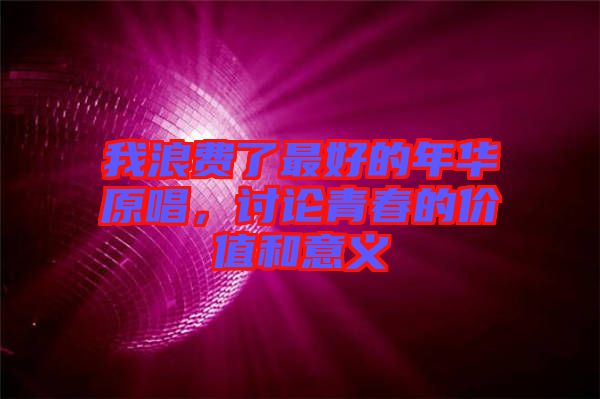 我浪費(fèi)了最好的年華原唱，討論青春的價值和意義