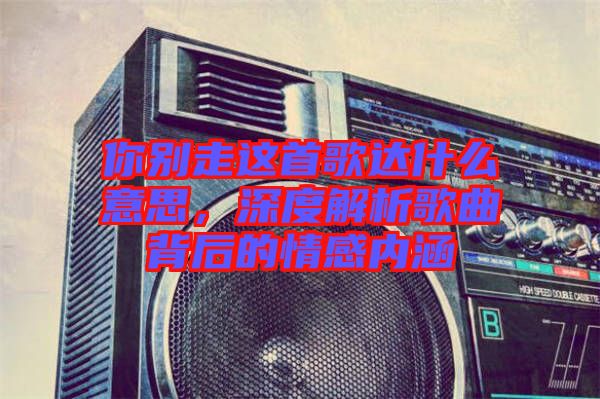 你別走這首歌達什么意思，深度解析歌曲背后的情感內(nèi)涵
