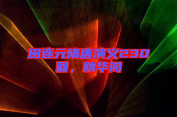 田連元隋唐演義230回，精華閱