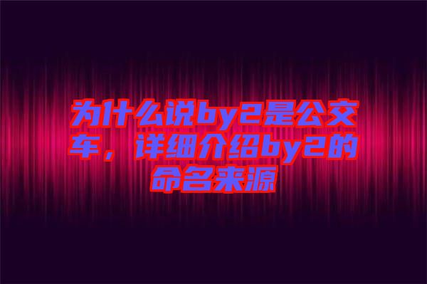 為什么說by2是公交車，詳細介紹by2的命名來源