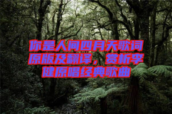 你是人間四月天歌詞原版及翻譯，賞析李健原唱經(jīng)典歌曲