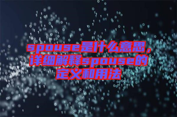 spouse是什么意思，詳細(xì)解釋spouse的定義和用法