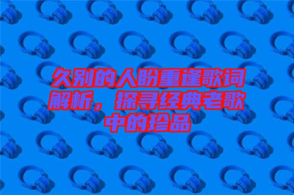 久別的人盼重逢歌詞解析，探尋經(jīng)典老歌中的珍品