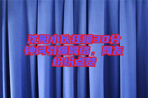 沈陽小伙狂噴30分鐘詞引爆網(wǎng)絡(luò)，網(wǎng)友紛紛點(diǎn)贊