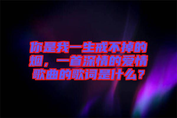 你是我一生戒不掉的煙，一首深情的愛情歌曲的歌詞是什么？