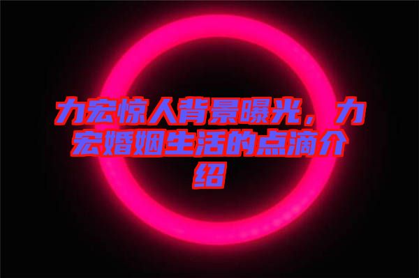力宏驚人背景曝光，力宏婚姻生活的點滴介紹