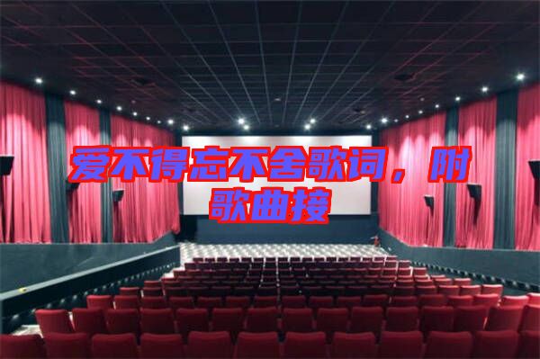 愛不得忘不舍歌詞，附歌曲接