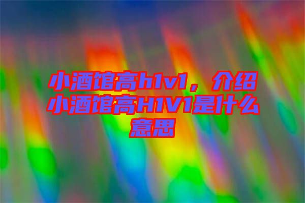 小酒館高h(yuǎn)1v1，介紹小酒館高H1V1是什么意思