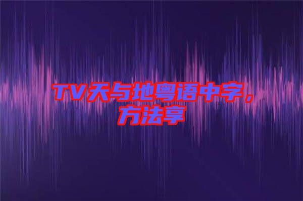 TV天與地粵語(yǔ)中字，方法享