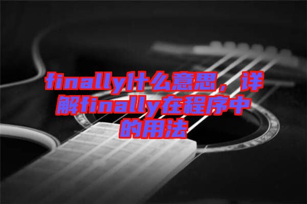 finally什么意思，詳解finally在程序中的用法