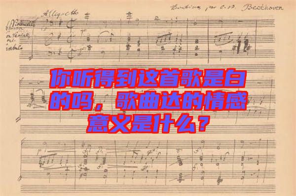 你聽得到這首歌是白的嗎，歌曲達的情感意義是什么？