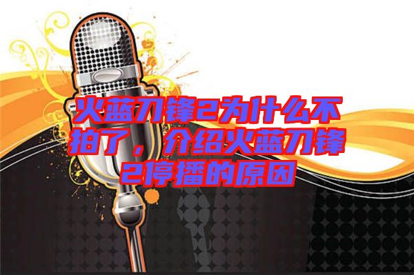 火藍刀鋒2為什么不拍了，介紹火藍刀鋒2停播的原因