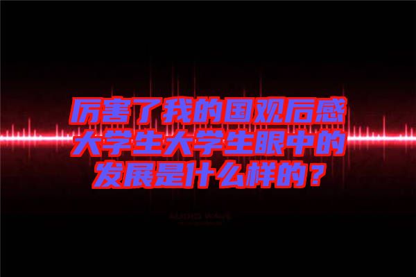 厲害了我的國觀后感大學(xué)生大學(xué)生眼中的發(fā)展是什么樣的？