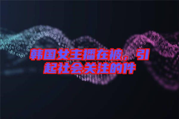 韓國女主播在被，引起社會(huì)關(guān)注的件