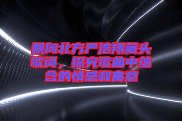 飄向北方嚴(yán)浩翔藏頭歌詞，探究歌曲中蘊含的情感和寓意
