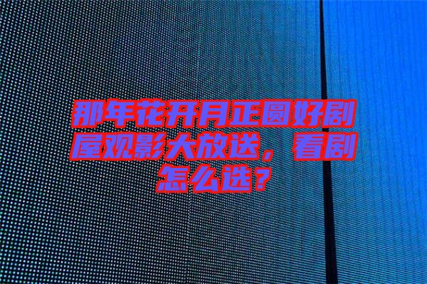 那年花開月正圓好劇屋觀影大放送，看劇怎么選？