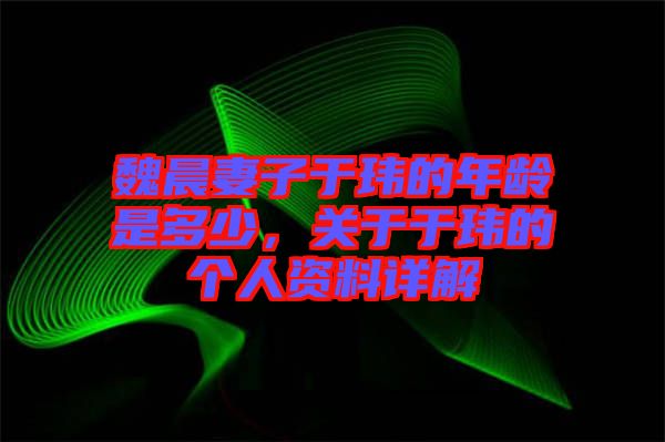 魏晨妻子于瑋的年齡是多少，關(guān)于于瑋的個人資料詳解