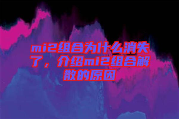 mi2組合為什么消失了，介紹mi2組合解散的原因