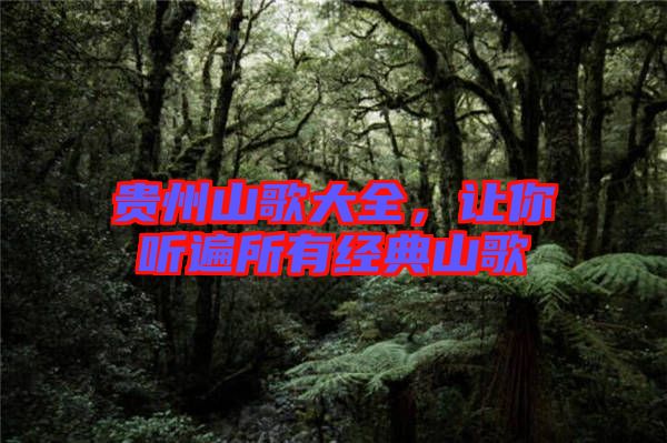 貴州山歌大全，讓你聽(tīng)遍所有經(jīng)典山歌