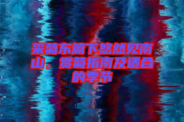 采菊東籬下悠然見(jiàn)南山，賞菊指南及適合的季節(jié)