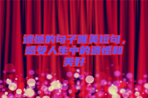 遺憾的句子唯美短句，感受人生中的遺憾和美好