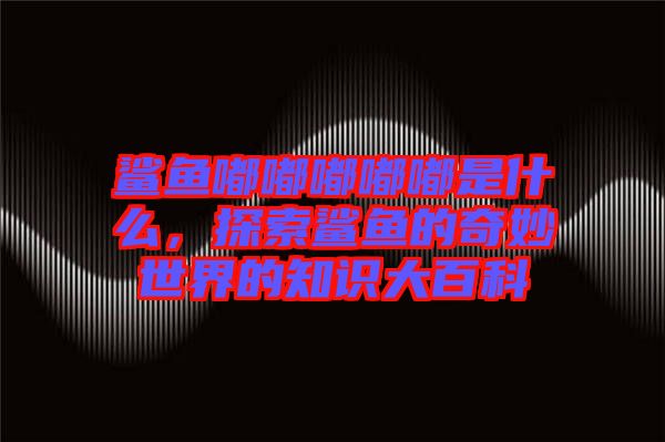鯊魚(yú)嘟嘟嘟嘟嘟是什么，探索鯊魚(yú)的奇妙世界的知識(shí)大百科