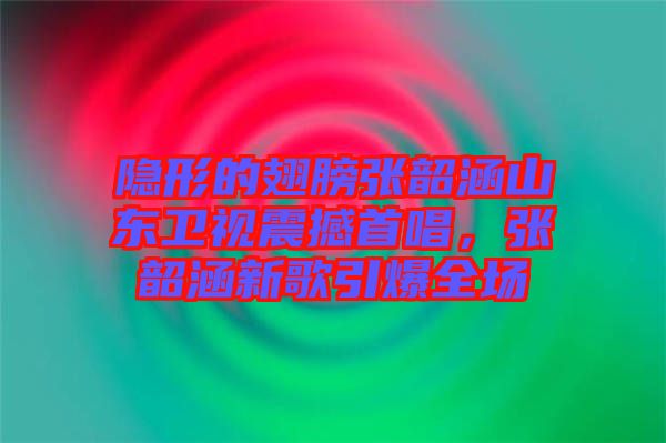 隱形的翅膀張韶涵山東衛(wèi)視震撼首唱，張韶涵新歌引爆全場