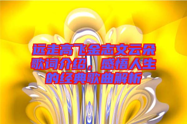 遠(yuǎn)走高飛金志文云朵歌詞介紹，感悟人生的經(jīng)典歌曲解析