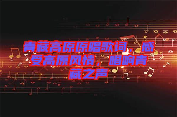 青藏高原原唱歌詞，感受高原風(fēng)情，唱響青藏之聲