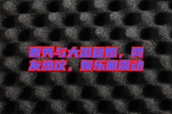 香秀與大國復婚，網(wǎng)友熱議，娛樂圈震動