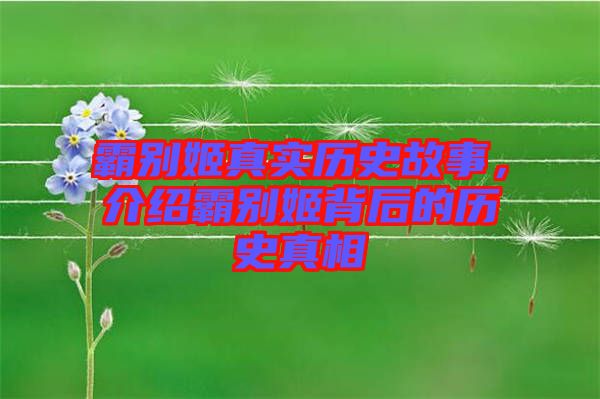 霸別姬真實(shí)歷史故事，介紹霸別姬背后的歷史真相