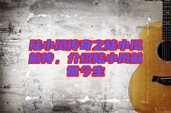 陸小鳳傳奇之陸小鳳前傳，介紹陸小鳳前世今生