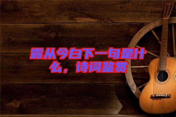 露從今白下一句是什么，詩詞鑒賞