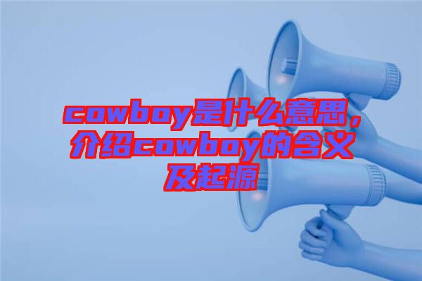 cowboy是什么意思，介紹cowboy的含義及起源