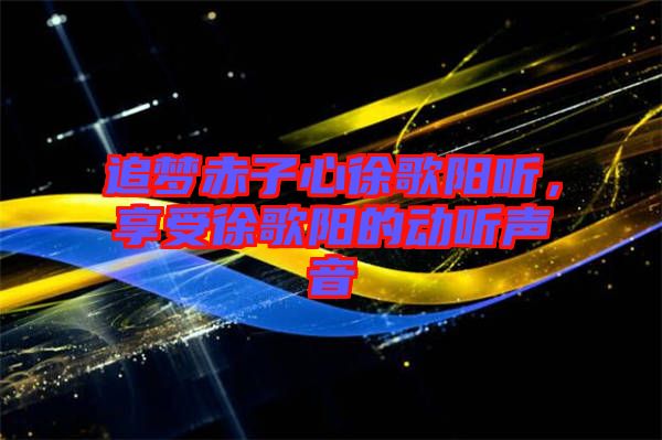追夢赤子心徐歌陽聽，享受徐歌陽的動聽聲音