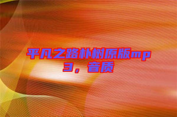 平凡之路樸樹原版mp3，音質(zhì)